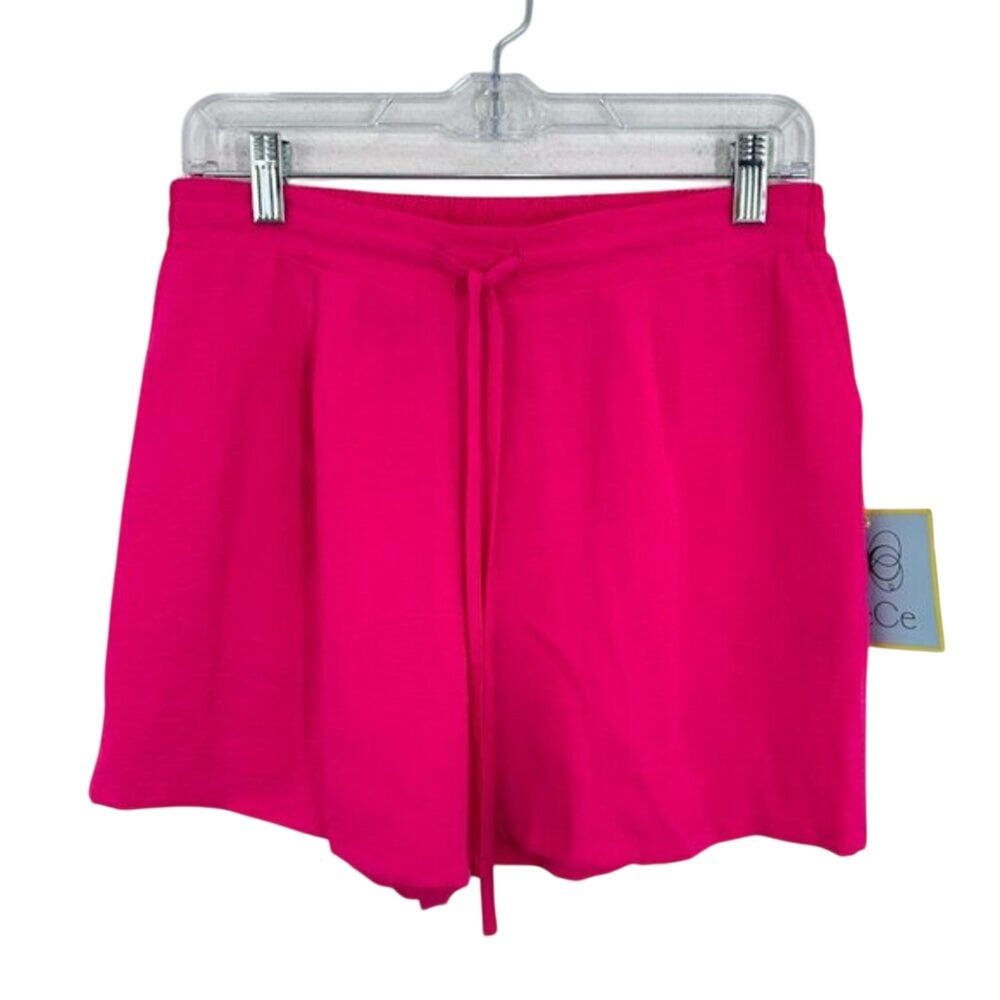 CeCe Neon Hot Pink Drawstring Waist Shorts Womens Casual Summer Athleisure